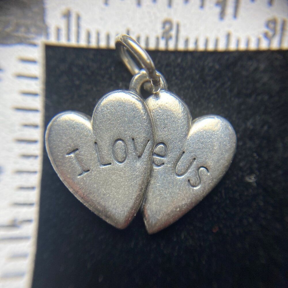I LOVE US, Sterling Silver Double Heart Charm, James Avery, #71 - Picture 2 of 6